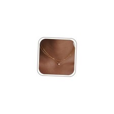 Dainty Gold Necklace for Women Non Tarnish Layered 14k Double Layer-Gold-CZ