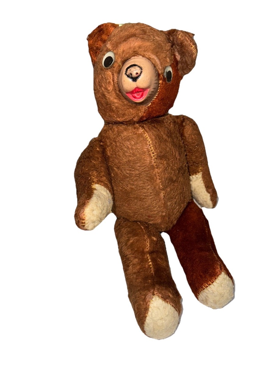 Vintage Fully Jointed Teddy Bear with Button Eyes | eBay
