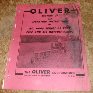 vintage 4440 oliver plows operating instructions see condition good used