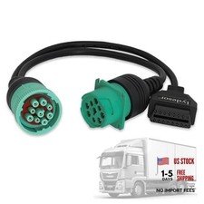 J1939 9 Pin to OBD 2 Female Adapter Cable,Work with Truck Diagnostic Scanner