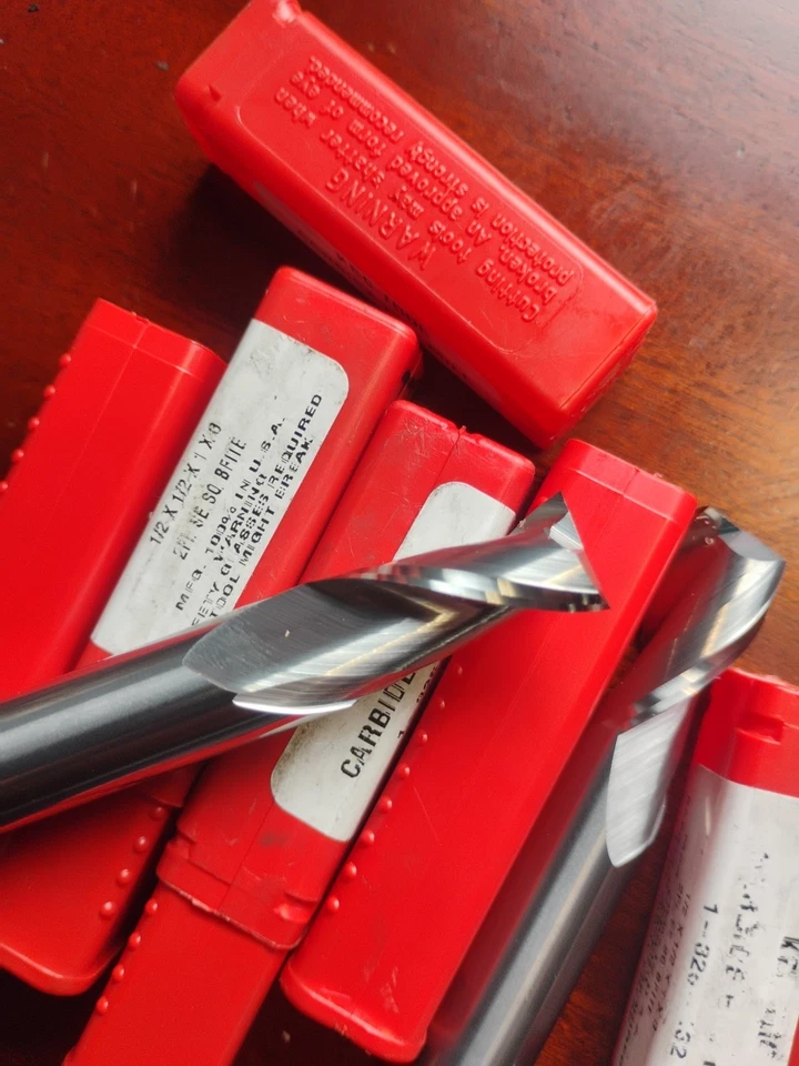 Карбидная концевая фреза Kbc 1/2x1/2x1x3 2 флейты Brite совершенно новая США - Изображение 3 из 3