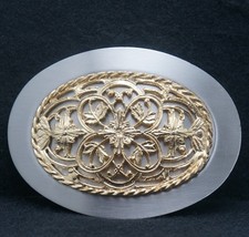 WE01127 NICE VINTAGE 1970s FLORAL FASHION ARTWORK UNISEX BELT BUCKLE