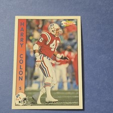 Pacific 1992 Harry Colon #189 Rookie Base Set New England Patriots Football Card. rookie card picture