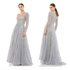 Mac Duggal 20189 Embellished Illusion Long Sl...