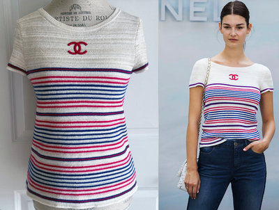CHANEL ストライプ Tシャツ 38 Chanel Size:38 Border Coco Mark