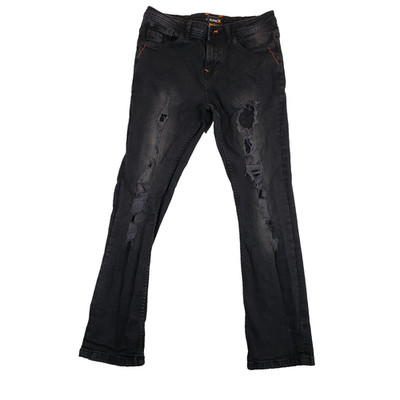 RAW X Youth Boys Size 16 Black Distressed Casual Skinny Denim Jeans Pants