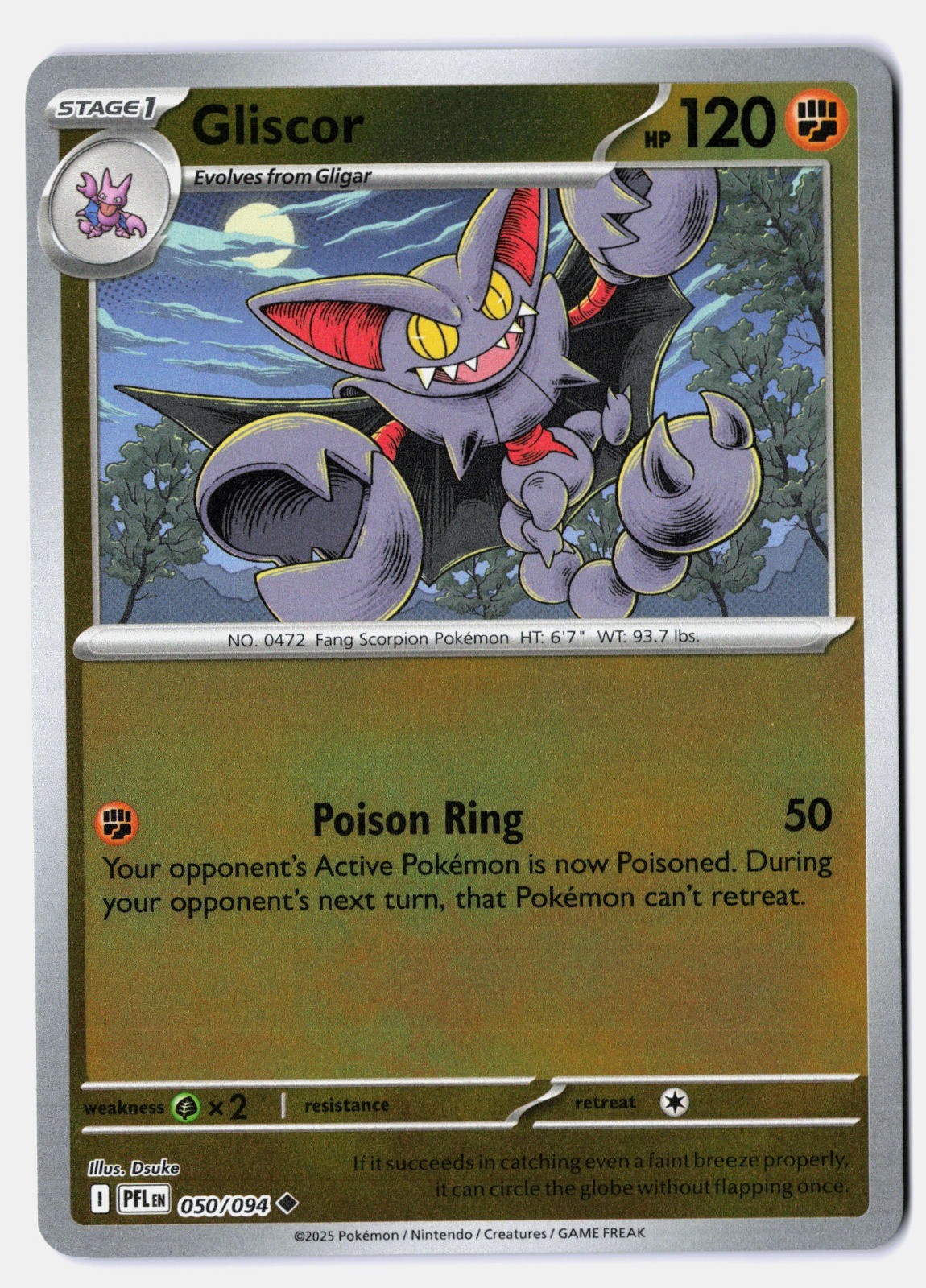 Gliscor 050/094 ME02: Phantasmal Flames Reverse Holo