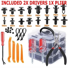 653PCS Car Retainer Auto Fasteners Push Trim Plastic Clips Pin Rivet Bumper Kit