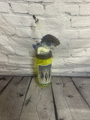 1998 Vintage Godzilla 3D RARE Figure Topper Sport Straw Water Bottle   