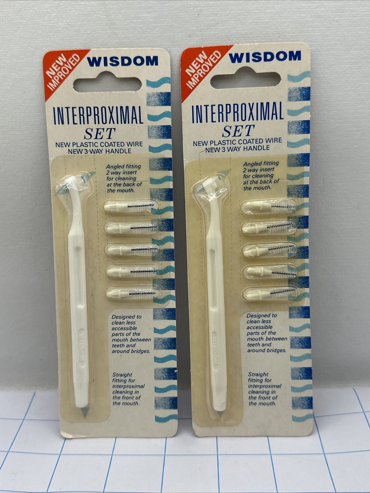 wisdom toothbrush company interproximal set made in England Pack Of 2