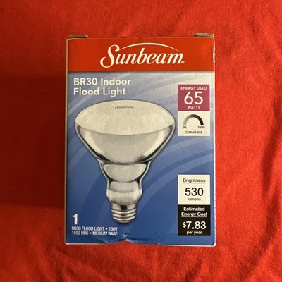 New Sunbeam Br30 LED 65w Indoor Floodlight Bulb Medium Base 1500hrs - Image 1 of 4