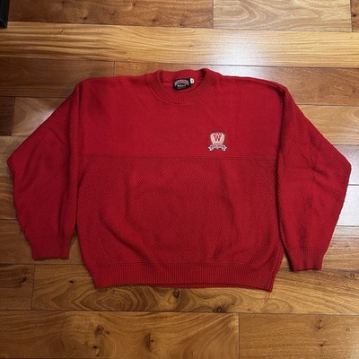Vintage 90s Wisconsin Badgers Knit Sweater Nutmeg Mills USA Made Size XXL
