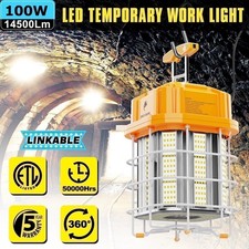 Led Temporary Work Light 100W, Linkable Warehouse High Bay Construction Lights
