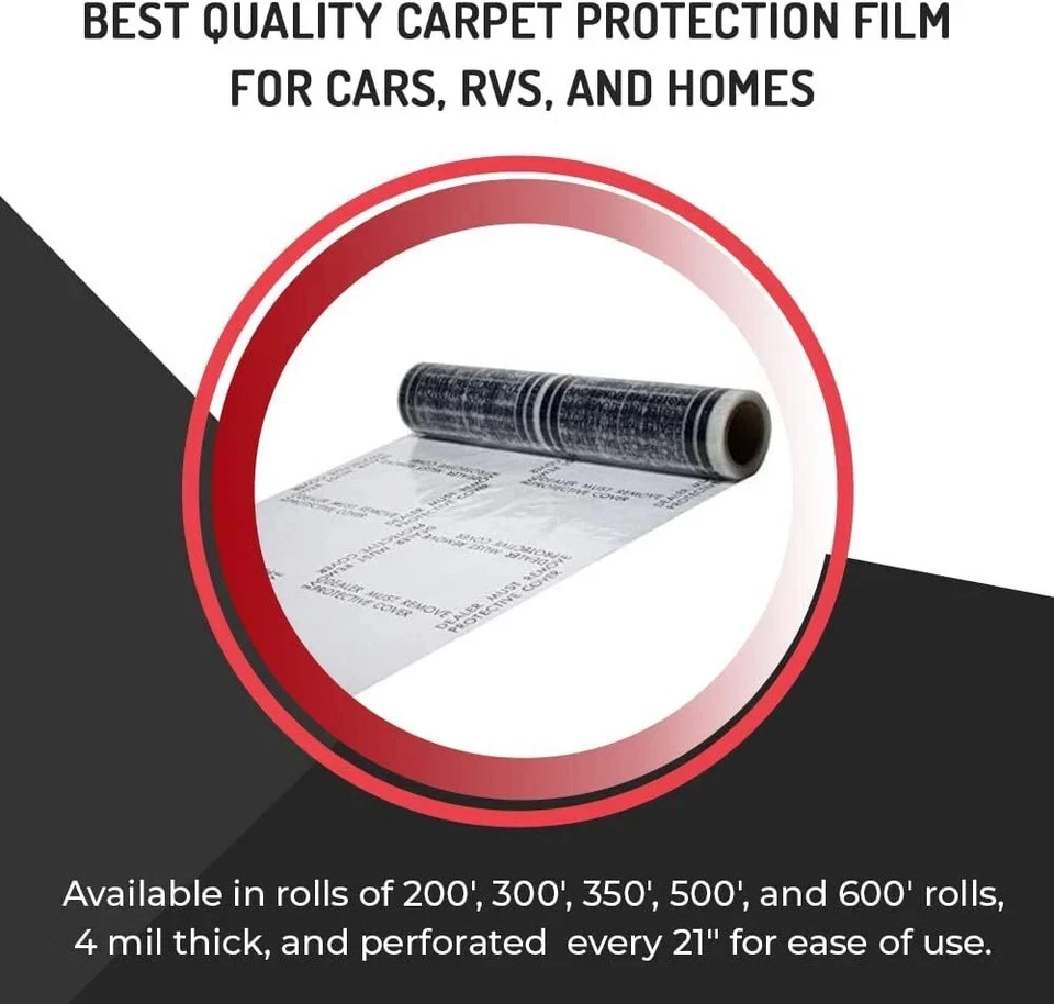 Plastic Floor Mats (21" x 200') - 100 Mats/Roll, Self-Adhesive 4 mil Perforated Foto 3 de 4