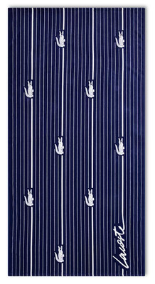 LACOSTE STRANDTUCH - 36'' x 72'' LOGO - DUNKELBLAU & WEISS