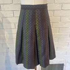 Vintage 50s 60s Wool Pleated A-line Skirt XXS