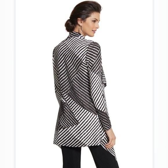 Chico's Crushed Patchwork Striped Jacket Size 0 S… - image 3