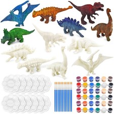 Vileafy Dinosaur Painting Craft Kits, 12 Paintable Dino Figures for Kids 12...