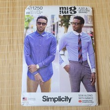 Simplicity R11250 Men's Fitted Shirt Pattern Size 44-52 Modern Style