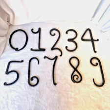 Whimsical Hand Forge Iron Metal House Numbers Street Address Black 6in -11 Total