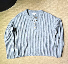 American Eagle Women s Blue Cropped Hoodie Gray Oversized Sweater. Medium