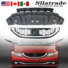 Fit Honda Civic 2013-2015 New Front Bumper Grille Covers Molding Fit Honda Civic 2013-2015 New Front Bumper Grille Covers Molding
