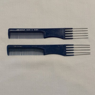 COMAIR Mark II Gelcon Blue Comb Set of 2 Teasing, Lifting, Finishing Hairstyles