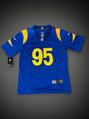 Los Angeles Rams #95 Myles Garrett Stitched Jersey Blue Home Football Mens