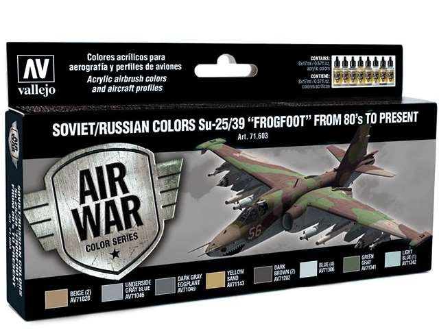 Vallejo VA71603 17ml x8 - Model Air Set - Soviet/Russian Colours SU-25/39 Frogfo