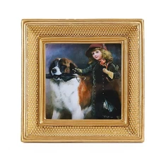 Gold Vintage Picture Frames 3x3 Mini with Beaded Border for Tabletop and Wall