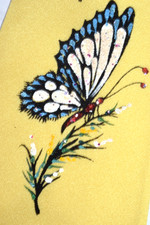 Neck Tie VTG 2 Hand Painted Butterfies 30s 40s Regal Cravat 50" x 4"