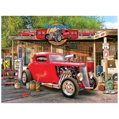 RoseArt - American Nostalgia - Hot Rod Gas Up 550 500 Pieces, Multicolor 