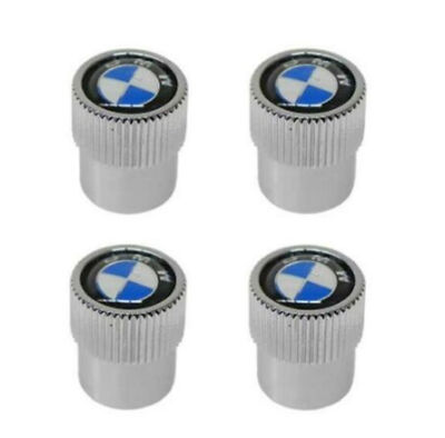 Genuine OEM Tire Valve Stem Cap Set Roundel for BMW 36110421544