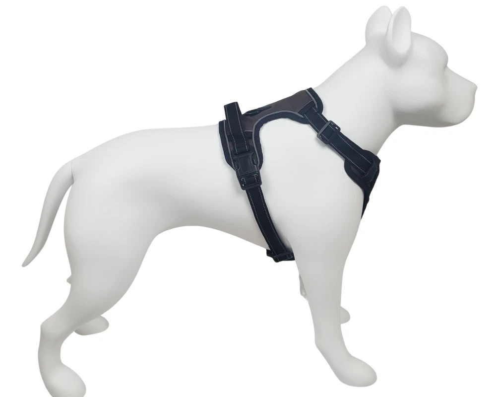 Dog Harness No Pull XL Black Adjustable Reflective Control Pet No Choke