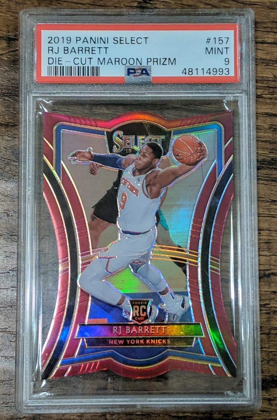 RJ Barrett 2019-20 Select Premier Level Die-Cut Maroon 109/175 RC #157 PSA 9