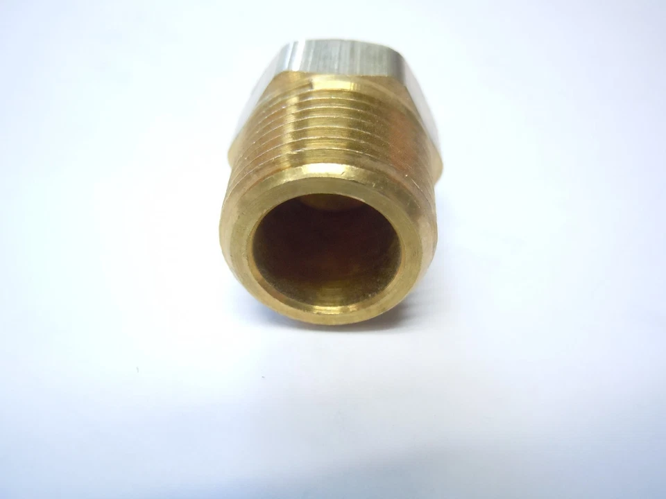 Enchufe de tubo de cabeza hexagonal 3/8 macho Npt montaje de latón cuerpo hueco con núcleo CANTIDAD 2 Foto 3 de 4
