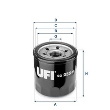 UFI 23.255.00 Ölfilter für CHEVROLET DAEWOO DAIHATSU OPEL PIAGGIO