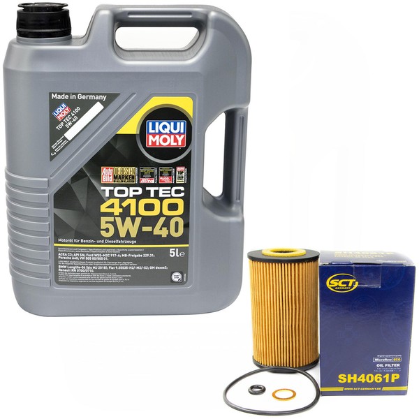 MotoröL Set 5W-40 5 Liter + ÖLfilter SH 4061 P FüR Hyundai I20 KIA Rio III 1.1-image