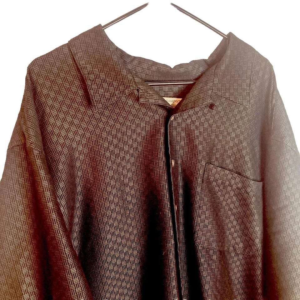 Camisa Island Passport SS negra y azul para hombre, talla 3XLT, mezcla de rayón Foto 4 de 4