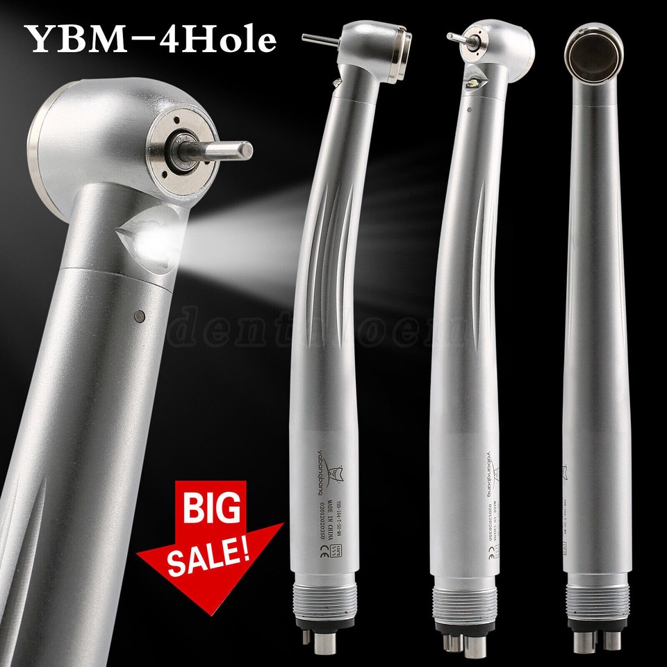 Dental LED Fiber Optic High-Speed Handpiece - 4 Hole, Autoclavable, 250,000-350,000 RPM 6 thumbnail image