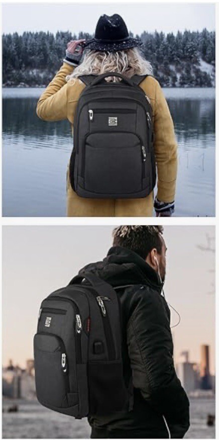 Slim Anti-Theft Laptop Backpack with USB Port for Business Travel-image