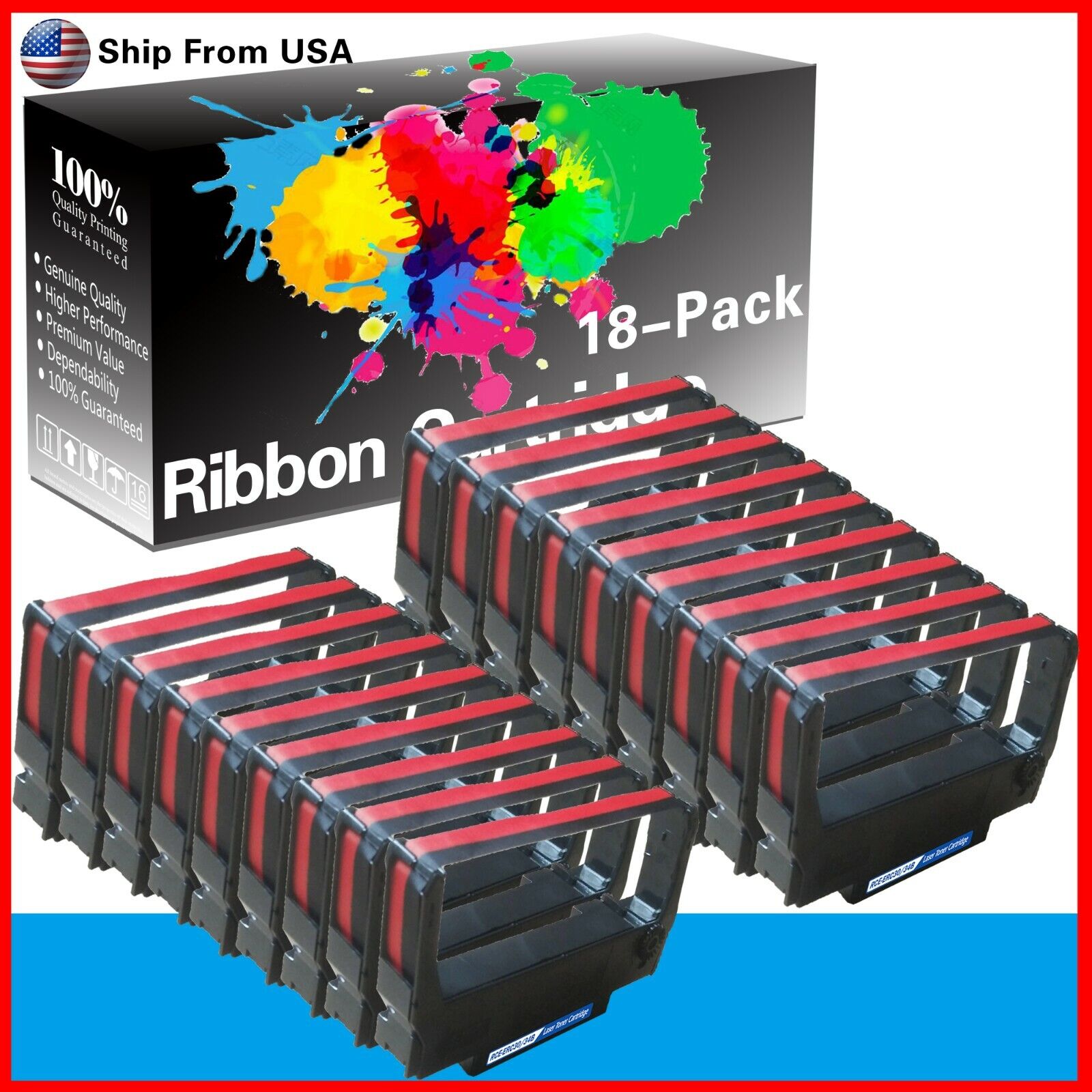 毎週更新 18 PK ERC-30 美品 Black Red Ribbon TM-U220B TM-U300 TM-U220D For TM-U230 ERC30