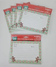 DesignWare Recipe Cards 5 Packs of 20 Gingerbread Man and Peppermints Design