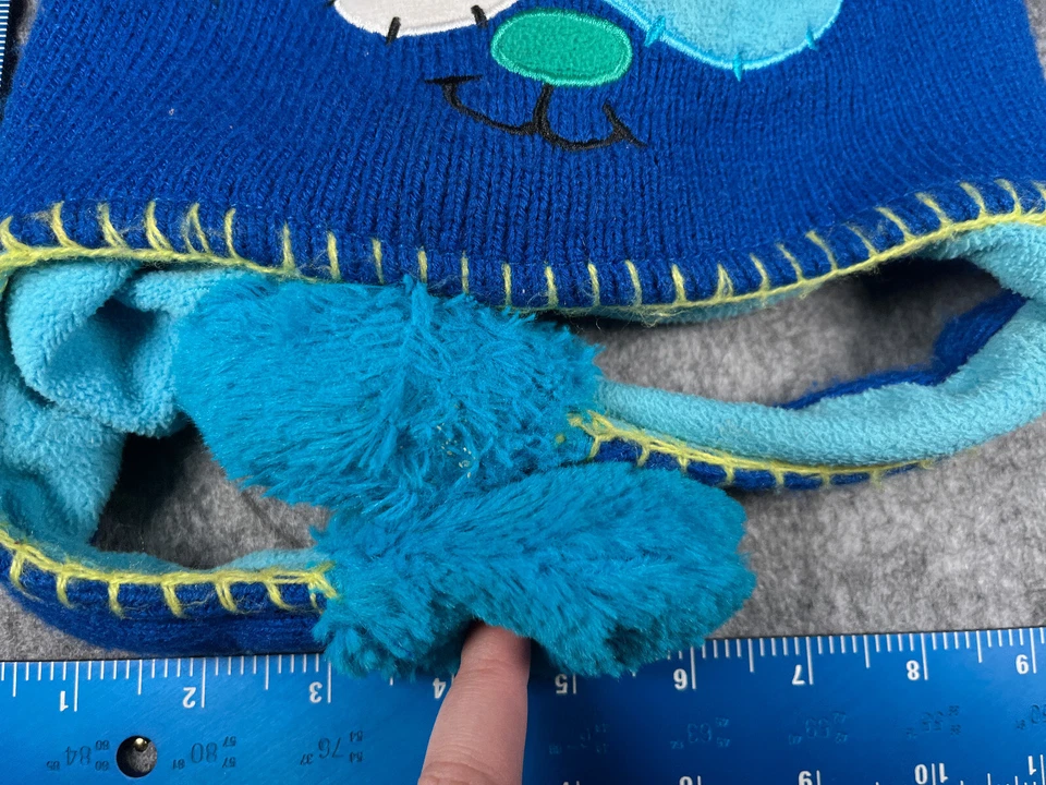 Flipeez Dog Beanie Toque Youth Toddler Blue One Size Knit Acrylic Poly Ear Flap - Image 2 of 4