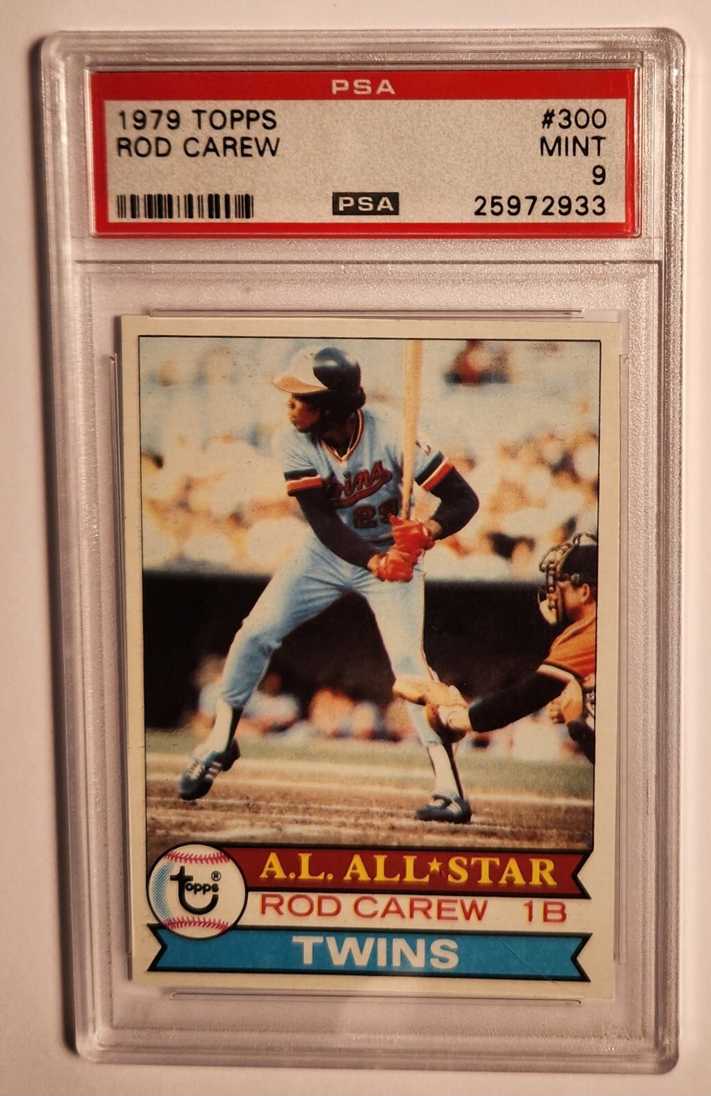 1979 Topps #300 Rod Carew (HOF) PSA 9 MINT Minnesota Twins, Always Free Shipping