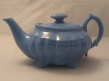 Arnels Aladdin Shaped Tea Pot Footed Blue Cer...