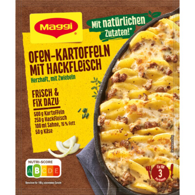 Maggi Fix für Ofen Kartoffeln mit Hackfleisch mit Röstzwiebeln 34g