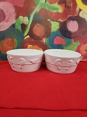 BOWELS LOT Of 2 Birds On A Wire Ceramic White Farmhouse New With Tags