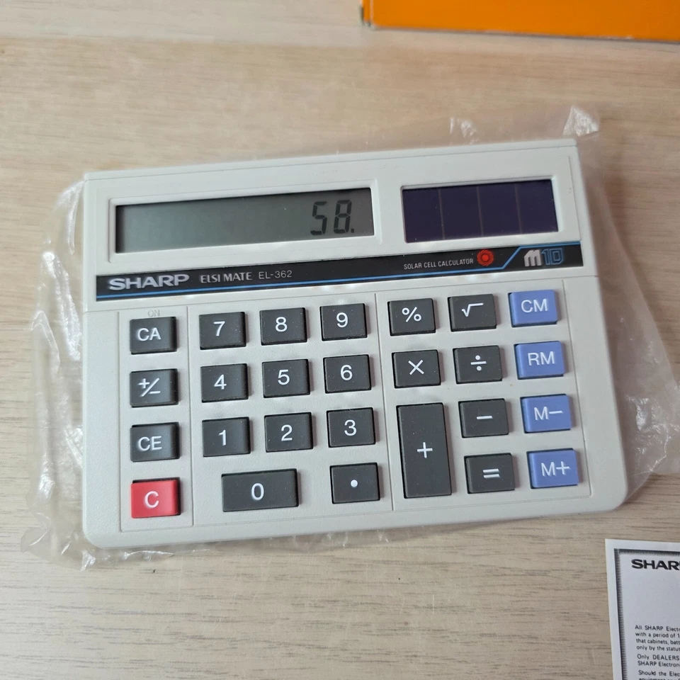 Sharp EL-362 Vintage Calculator ELSI Mate Solar M10 Made in Japan - Image 3 of 4