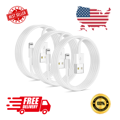 iPhone Charger Lightning Cable 6ft 3Pack MFi Certified Charging Cord for Apple-image